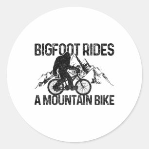 Adesivo Redondo Presente Engraçado de Bicicleta de Montanha Bigfoo