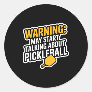Adesivo Redondo Presente engraçado de esporte pickleball aposentad