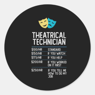 Adesivo Redondo presente engraçado de palco de teatro técnico