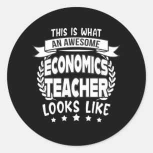 Adesivo Redondo Presente engraçado de professor de economia incr