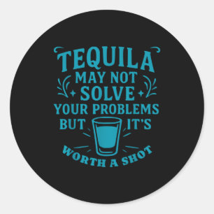 Adesivo Redondo Presente Engraçado de Tequila Margarita Álcool Cin