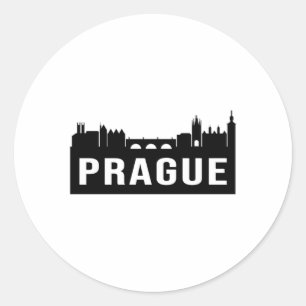Adesivo Redondo Presente Engraçado na Viagem de Skyline em Praga