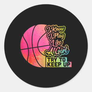 Adesivo Redondo Presente Engraçado para Mulheres de Basquete Time