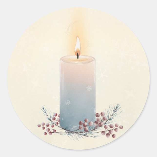 Adesivo Redondo Presente Envelope Simpatia Natal Luz de Vela (Frente)