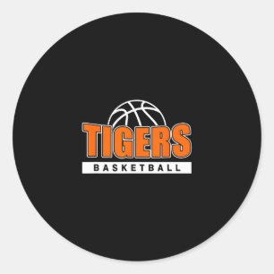 Adesivo Redondo Presente Esportivo Mascote do Time Tigers Sketll -