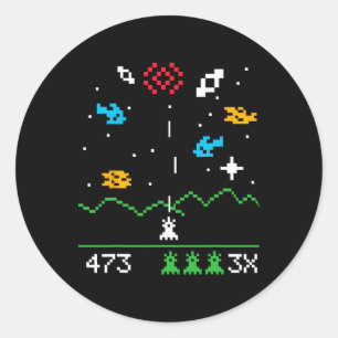 Adesivo Redondo Presente Geek de Video Games Astrospace Vintage Ne