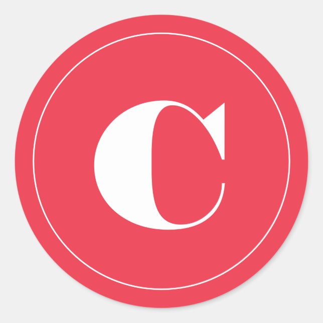 Adesivo Redondo Presente inicial de feriado cor-de-rosa brilhante (Frente)