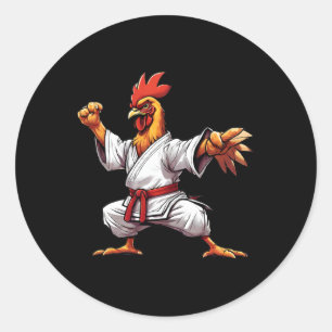 Adesivo Redondo Presente Karate Taekwondo Judo Kung Fu Frango Galo