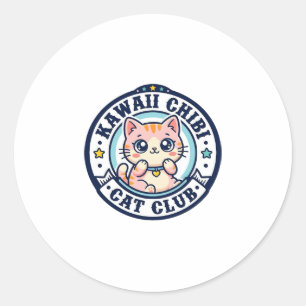 Adesivo Redondo Presente Kawaii Chibi Gato Mãe de Gato - Kawaii Ch