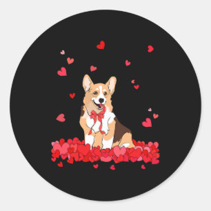Adesivo Redondo Presente legal no Dia de os namorados Corgi Tee Do
