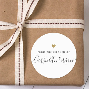 Adesivo Redondo Presente moderno Dourado de Baking Personalizado