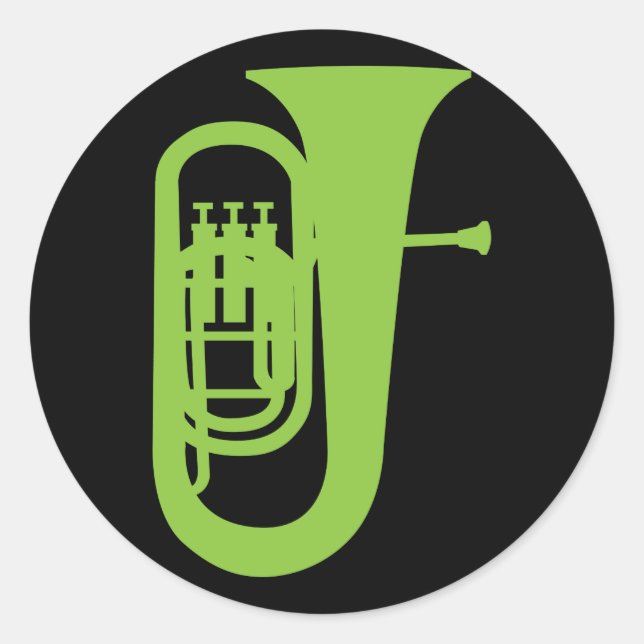 Adesivo Redondo Presente musical da Baritone Silhouette (Frente)