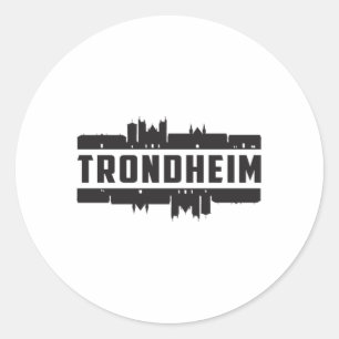 Adesivo Redondo Presente na cidade de Trondheim, Noruega, Skyline