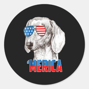 Adesivo Redondo Presente no cão Legal Dachshund 'Merica