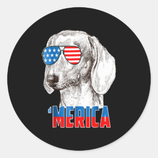 Adesivo Redondo Presente no cão | Legal Dachshund 'Merica