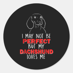 Adesivo Redondo Presente no cão Meu Dachshund Me Ama