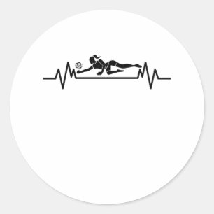 Adesivo Redondo Presente no esporte de voleibol com pulsação eng