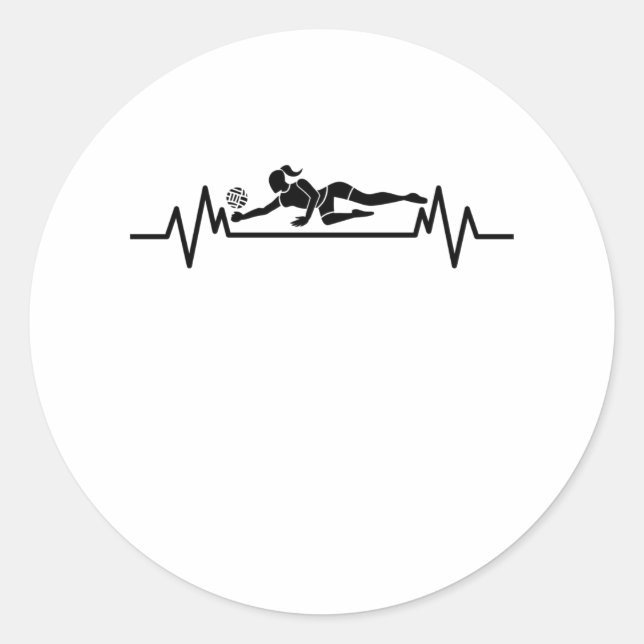 Adesivo Redondo Presente no esporte de voleibol com pulsação engra (Frente)