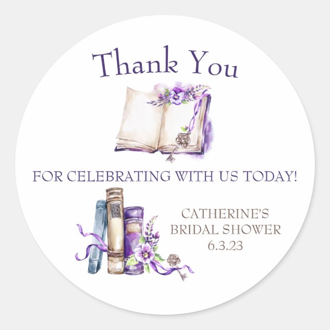 Adesivo Redondo Presente para chuveiro Lilac Um novo capítulo come (Frente)