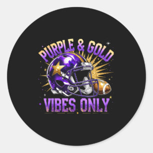 Adesivo Redondo Presente para Fã de Futebol com Vibrações Roxas e