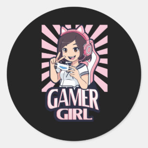 Adesivo Redondo Presente para garotas de jogos de anime