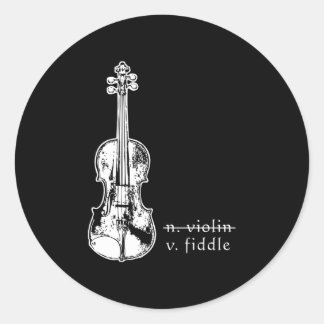 Adesivo Redondo Presente para música country não violino violino B