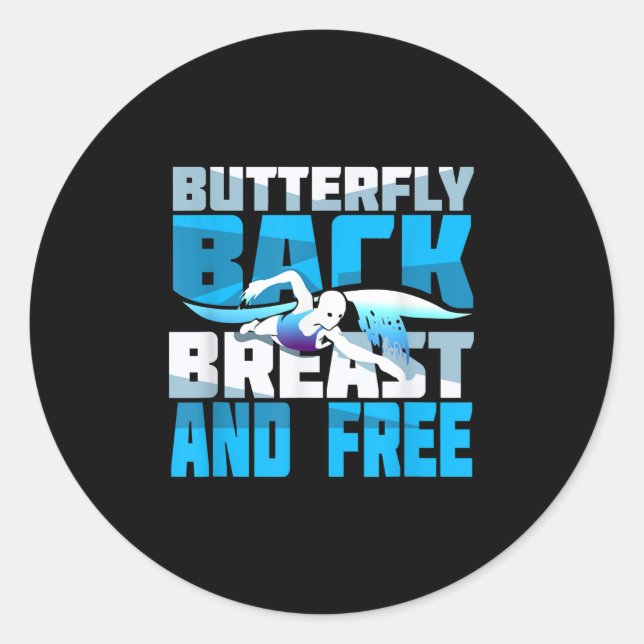 Adesivo Redondo Presente para nadar para nadador (Frente)