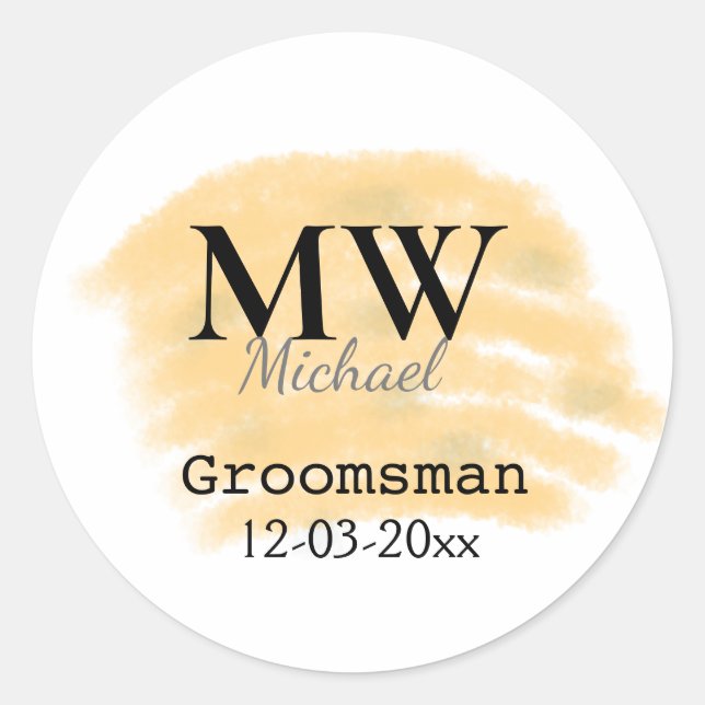 Adesivo Redondo Presente para padrinho de casamento em verde oliva (Frente)
