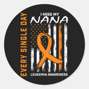 Adesivo Redondo Presente Perda De Nana Orange Leukemia Sinalizador