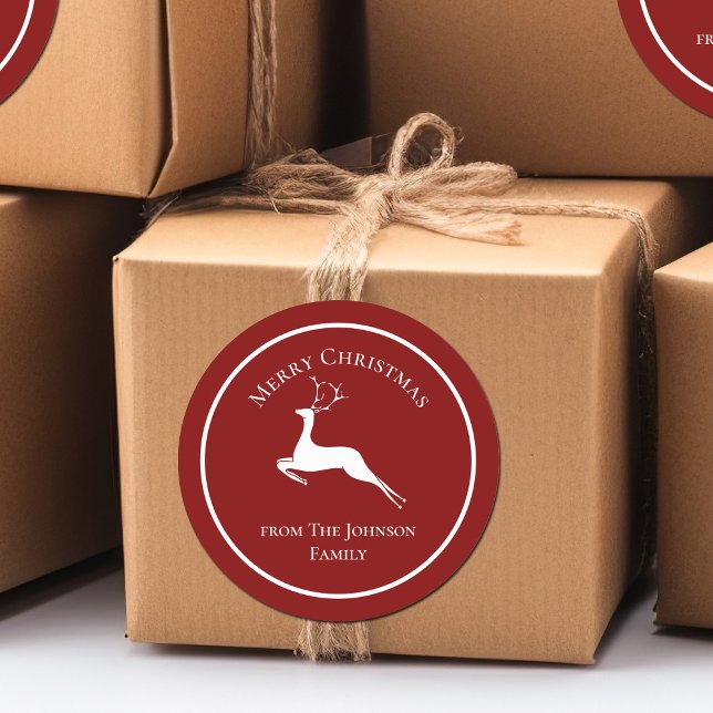 Adesivo Redondo Presente Personalizado da Reinadora de Natal Elega (Criador carregado)