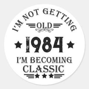 Adesivo Redondo Presente personalizado de aniversário de 40 anos d