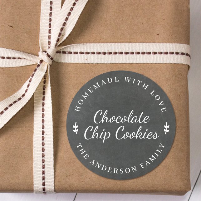 Adesivo Redondo Presente Personalizado de Baking do Quadro Clássic (Criador carregado)