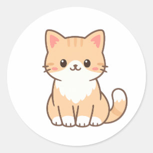 Adesivo Redondo Presente Personalizado de Gato Fofo – Nome de Pet
