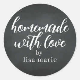 Adesivo Redondo Presente Personalizado de Quadro Negro Feito à Mão