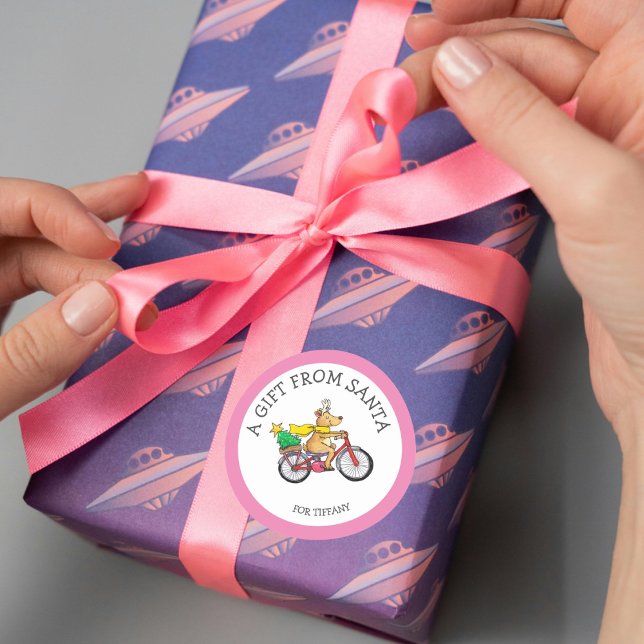 Adesivo Redondo Presente personalizado do Papai noel Sticker para  (Criador carregado)