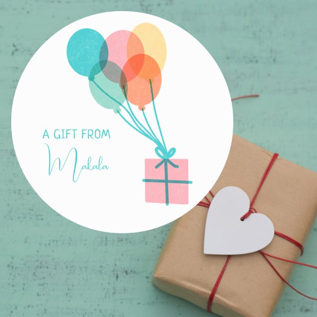 Adesivo Redondo Presente Personalizado Simples e Moderno De (Criador carregado)