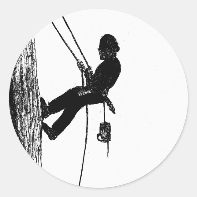 Adesivo Redondo Presente presente de natal do cirurgião arborista (Frente)