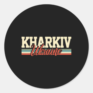 Adesivo Redondo Presente Retro Souvenir Viagem Kharkiv Ucrânia