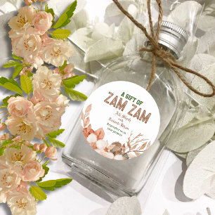 Adesivo Redondo Presente Rose Gold Floral Zam Zam