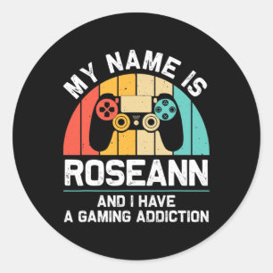 Adesivo Redondo Presente Roseann Nome Personalizado Engraçado Gami