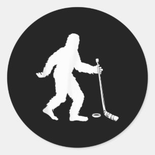 Adesivo Redondo Presente Sasquatch de Hockey Engraçado Bigfoot Cam