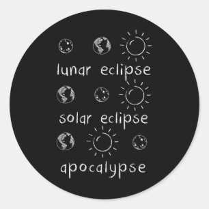 Adesivo Redondo Presente Solar Eclipse E Apocalypse Science