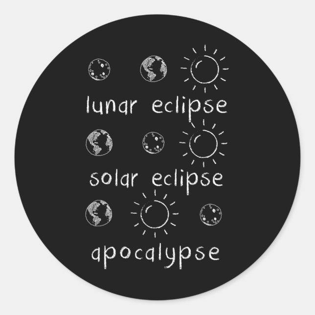 Adesivo Redondo Presente Solar Eclipse E Apocalypse Science (Frente)