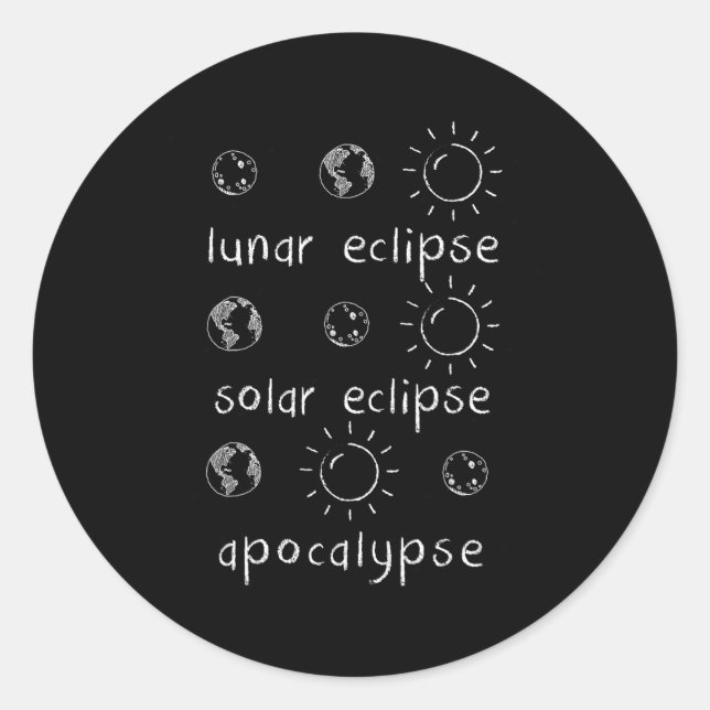 Adesivo Redondo Presente Solar Eclipse E Apocalypse Science (Frente)