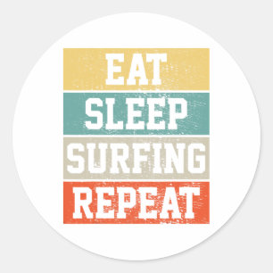 Adesivo Redondo Presente Surf Surfing Retro Vintage