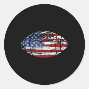 Adesivo Redondo Presente Vintage da Bandeira Americana Futebol