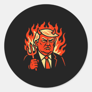 Adesivo Redondo Presentes Anticristo Trump