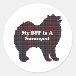 Adesivo Redondo Presentes BFF Samoyed