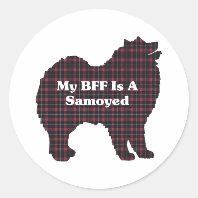 Adesivo Redondo Presentes BFF Samoyed (Frente)