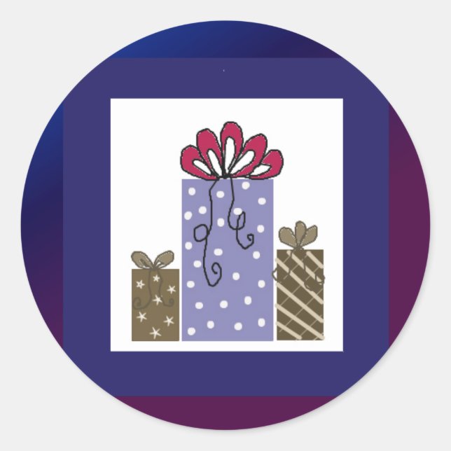 Adesivo Redondo Presentes bonito (Frente)